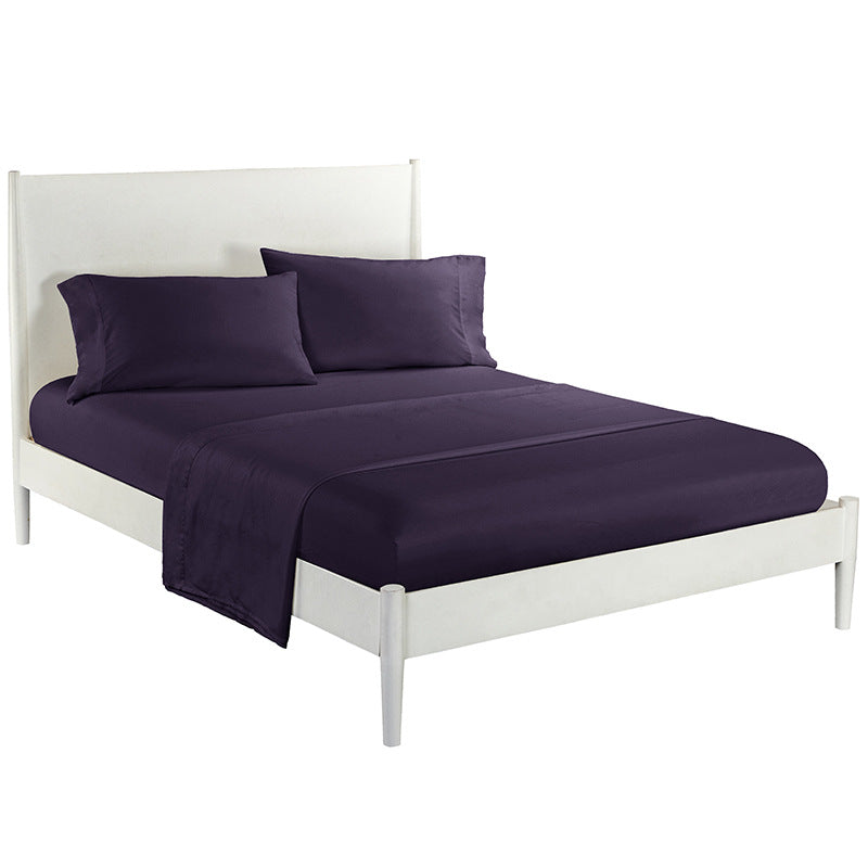 Solid Color Brushed Cotton 4-Piece Set Skin-Friendly  Comfortable  Modern and Minimalist - Calm Cloud Bedding